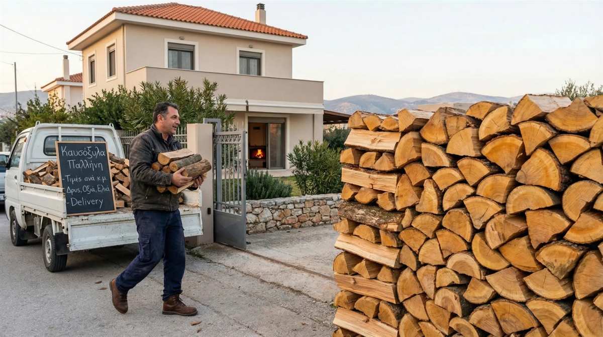 Καυσόξυλα Παλλήνη: παράδοση ξύλων σε μονοκατοικία